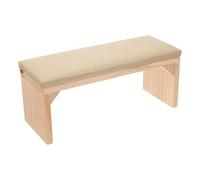Japanese Manicure Hand Rest Pillow Wood Leather Beige