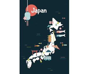 Japanese Map Eki Stamp Collecting Notebook 6x9 100 Plain Pages With A Small Section To Add Details Notepad Journal Diary Pad Scrapbooking