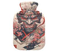 Japanese Mask Cherry Travel hot Water Bottle with Soft Cover, 2L hot compresses for The Body for Neck Shoulder Warmer, Neck Shoulder Warmer