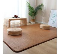 Japanese Mat - Natural Non-Slip Rattan Rug Breathable Foldable Summer Floor Mat for Living Room Bedroom & Baby Play Area - Indoor/Outdoor Use