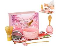 Japanese Matcha Set, 8Pcs Matcha Tea Set Includes Ceramic Bowl, Spout, Whisk, Bamboo Scoop, Sifter, Towel, Holder for Tea Lovers Christmas Holiday - Bowl
