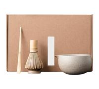 Japanese Matcha Set - Bowl, Spoon, Sifter & Whisk Holder - Manual Matcha Kit for Tea Lovers