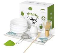 Japanese Matcha Tea Set 7 Pcs Matcha Whisk Set with Matcha Bowl, Bamboo Scoop, Strainer, Whisk Holder & Cloth, Traditional Matcha Kit for Tea Ceremony Matcha Whisk & Accessories Gift for Matcha Lovers