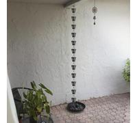 Japanese Metal Rain Chain5ft Outdoor Gutter Downspouts Decorative Waterfall Feature Hanging Garden Bells for Rainwater Diverter Stylish Rain Chain for Patios & Gardens