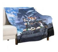 Japanese Military Anime Girls Und Panzer Poster Throw Blankets Super Soft And Warm Flannel Fleece Blanket All Season Use for Bed Sofa Couch 70"x80"