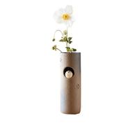 Japanese Mini Bud Vase with White Owl, Made in Japan (Cylinder)