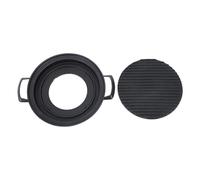 Japanese Mini Hibachi Grill Aluminum Alloy Tabletop Charcoal BBQ Grill Quick Heating Uniform Heating Multi Functional Use for Family Gatherings Camping Picnics (Small Circle)