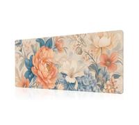 Japanese Minimalist Floral Mouse Pad Desk Mat XL Extended Large Gaming Mousepad, Aesthetic Flower Computer Laptop Keyboard and Mouse Mat, Desktop Protector Mat for Office and Home 31.5x11.8 in