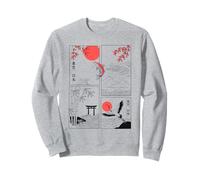 Japanese Minimalist Koi Crane Torii Bamboo Tokyo 日本 Art Sweatshirt