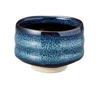 Japanese Mino Ware Pottery Matcha bowl Namako Deep Blue Pattern 4.57 Inches Diameter Tea Cup for Tea Ceremony from Japan (Deep blue Namako)