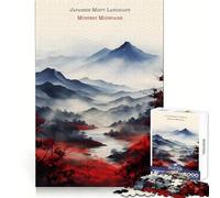 Japanese Misty Landscape Jigsaw Puzzles for Adults 1000 Pieces Brain Skill Accurate Edge Pattern Build Home Decor (38x26cm)