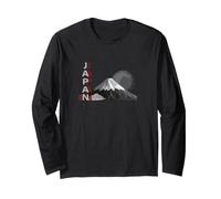 Japanese Modern Fuji Art Low Polygon Design Japanese Style Graphic Simple for Adults Long Sleeve T-Shirt