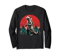 Japanese Monster Christmas Lights Kaiju Xmas Men Women Kids Long Sleeve T-Shirt