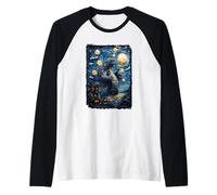 Japanese Monster Kaiju Starry Nights Style Raglan Baseball Tee
