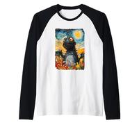 Japanese Monster Kaiju Starry Nights Style Raglan Baseball Tee
