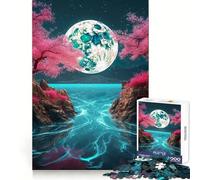 Japanese Moonlight in Asia Jigsaw Puzzle 1000 Piece for Adults Focus Boost Real Thick Family Play Night Play (38x52cm)