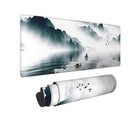 Japanese Mountain Lake Extended Big Mouse Pad Large,XL Gaming Desk Pad,31.5x11.8inch Long Computer Keyboard Mouse Mat Mousepad with 3mm Non-Slip Base and Stitched Edge for Home Office Work