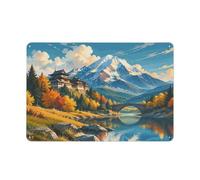 Japanese Mountain Landscape Metal Sign 20x30cm Christmas Gift | Refresh the kitchen with printed metal signs for a simple room refresh.