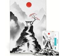Japanese Mountain Landscape with Torii Gate 1000 Pieces Puzzles for Teenagers Logic Fun Bright Color Playful Challenge Xmas Fun Gift (50x75cm)