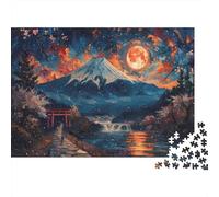 Japanese Mountain Night Puzzles for Adults 1000 Pieces in Vibrant Colours Favourites Jigsaw As A Logic Skill Puzzle for Beautiful Decoration Puzzle 70x50cm/1000pcs