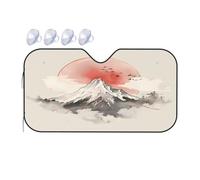 Japanese Mountain Sun Car Windscreen Sun Shade Foldable Uv Reflective Sunshield With Bubble Aluminium Foil Fits Most Cars 130x70cm