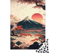 Japanese Mountain Sunset 1000 Piece Extra-thick Cardboard Classic Jigsaw Puzzle Adult Jigsaws Brain Training Wall Decoration Gift Idea 52x38cm/1000pcs