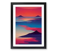 Japanese Mountain Sunset Vol.1 Framed Print | A2 Black Framed Wall Art | Ready to Hang | Asian Landscape Picture | Living Room Bedroom Lounge Office