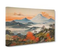 Japanese Mountains Landscape Canvas Wall Art Print 30x20 Inch