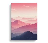 Japanese Mountains Minimalism Canvas Print | Gallery Wrapped 30mm Frame Wall Art | 30x20 inches | Ready to Hang | Minimalist Landscape Picture | Living Room Bedroom Lounge Office