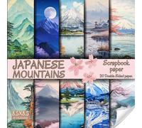 Japanese Mountains scrapbook paper part tow, 8.5x8.5, 10 Designs, 20 Double-Sided Sheets: landscape Scrapbooking Paper for Junk Journals, Decorative ... & Mixed Media, Origami, Collage & Card Making