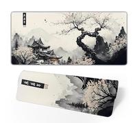 Japanese Mouse Pad, Large Japanese Desk Mat, XL Anime Gaming Keyboard Mat, Non-Slip Rubber Base, Big Extended Desk Protector for Home Office, 31.5”x11.8”