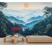 Japanese Mural Mountain Trails Wallpaper Torii Scenery Wall Mural Extra Large Panoramic Wallpaper Hotel Restaurant Lobby Custom Wall Paper (Non-self-Adhesive)