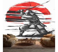 Japanese Mural Wallpaper, Anime Warrior Samurai Wallpaper for Bedroom, Living Room, TV Backdrop, Office, 3D Large Wall Mural Non-Woven Wall Paper 450 x 315 cm (WxH) ty16