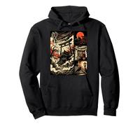 Japanese Mysterious Shrine Yokai Comic Ukiyo-e Torii Moon Pullover Hoodie