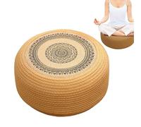 Japanese Natural Sitting Cushion - Large Floor Cushions | Reddondo Floor Seat Cushion Straw Quilted for Outdoor Classroom Garage and Meditation Round Linen Style