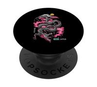 Japanese Neon Dragon asian retro samurai street wear PopSockets Adhesive PopGrip