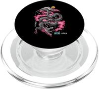 Japanese Neon Dragon asian retro samurai street wear PopSockets PopGrip for MagSafe
