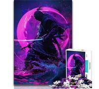 Japanese Neon Ninja 1000 Piece Jigsaw Puzzle for Adults And Teenagers,Pattern Assembly Fun at Home Activities,Birthday Present,Travel Gifts (38x26cm)