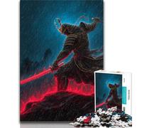 Japanese Neon Ninja Jigsaw Puzzles for Teenagers 1000 Jigsaws,Stress Reliever Difficult Challenge Suitable for Desktop Decoration (75x50cm)