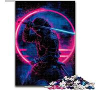 Japanese Neon Ninja JigsawPuzzle 1000 Pieces for Adults, Challenging Game And Family Play Artists Collection, Fine Art for Age 14 Years Up (50x75cm)