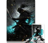 Japanese Neon Ninja Jigsaws Puzzles 1000 Pieces for Adults Gifts,Stress Reliever Staycation Kill Time with Matching Poster And Trivia Sheet (50x75cm)