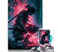 Japanese Neon Ninja Jigsaws Puzzles 1000 Pieces for Teenagers Gifts,Challenging Game And Family Play Wall Decoration Unique Birthday And Xmas Gifts 38x26cm