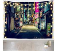Japanese Night View Tapestry Wall Hanging Street Tapestry Fabric Wall Hangings Art 3D Print Tapestries for Bedroom Living Room Home Decor 150x200 cm a-8948