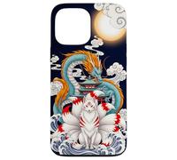 Japanese Nine Tailed Kitsune Fox Dragon Pagoda Mythical Tee Case for iPhone 13 Pro Max