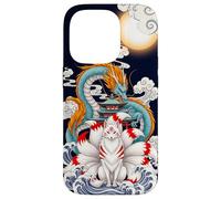 Japanese Nine Tailed Kitsune Fox Dragon Pagoda Mythical Tee Case for iPhone 14 Pro