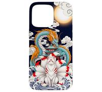 Japanese Nine Tailed Kitsune Fox Dragon Pagoda Mythical Tee Case for iPhone 15 Pro Max