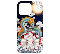 Japanese Nine Tailed Kitsune Fox Dragon Pagoda Mythical Tee Case for iPhone 16 Pro