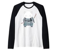 Japanese Ninja Art and Japan Samurai Panda Bear Raglan Baseball Tee