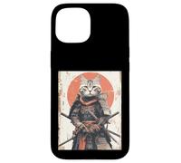 Japanese Ninja Cat Samurai Warrior Anime Ukiyo Kitty Case for iPhone 15