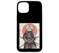 Japanese Ninja Cat Samurai Warrior Anime Ukiyo Kitty Case for iPhone 15 Plus